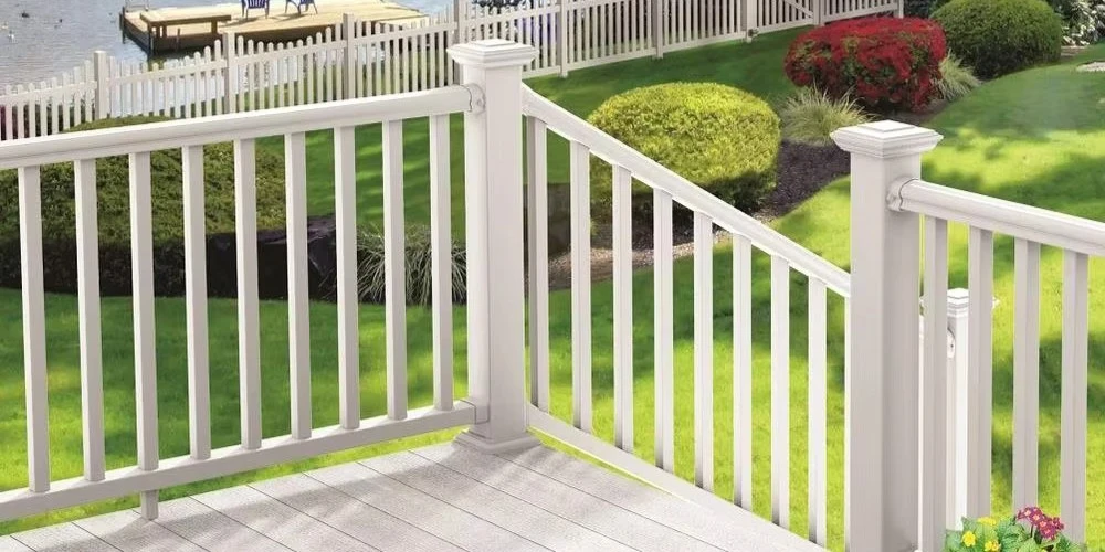 A vinyl railing on a residential deck. The selling point of this material is not how it looks on day one-it is how it looks on year ten without a single hour of sanding or painting in between. A vinyl railing on a residential deck. The selling point of this material is not how it looks on day one-it is how it looks on year ten without a single hour of sanding or painting in between.